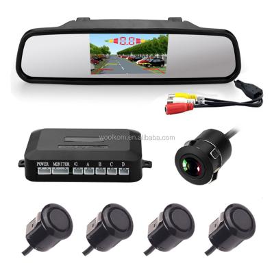 China 4.3inch Digital Car Anti Glaring Rear View Mirror with Wireless Reverse Camera and Parking Sensor for Toyota Car 43HM-4 for sale