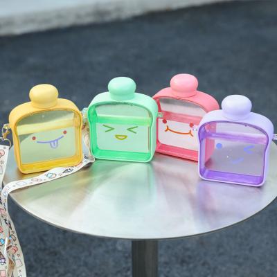 China Sustainable Summer Hot Bread Shaped Cute Kids Cartoon Water Bottle With Lids Travel for sale