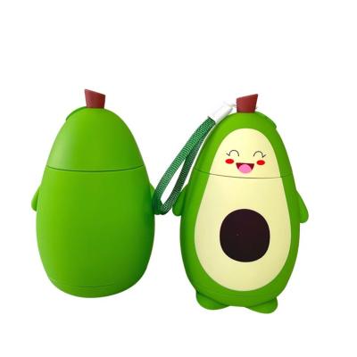 China Factory Price Customized Viable Fruit 280ml Cartoon Cute Avocado Shaped Glass Drink Bottle Kids for sale