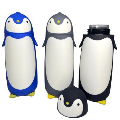 China Wholesale Viable Cartoon Penguin Glass Water Bottles 300ml Water Bottle Children Eco-friendly for sale