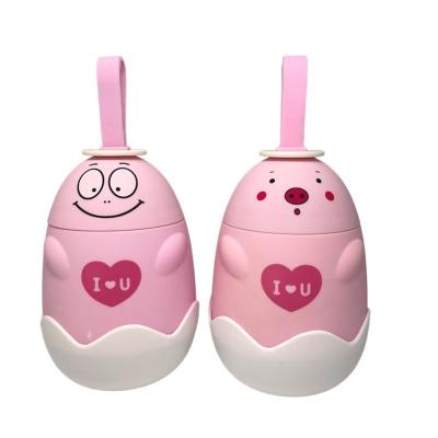 China Viable Ready To Ship Cute Pig Pink Glass Cup Water Bottles For Girls Drinking Glasses School for sale