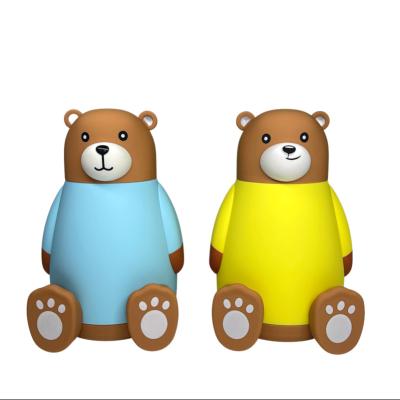 China Sustainable Creative Cute Cartoon Bear Glass Water Bottle Boy Girl Kids School Gift Drinkware Custom Logo for sale