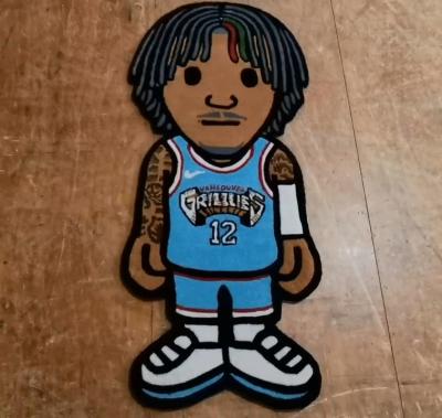 China 3D Cartoon Design Reversible Custom Door Mat Carpet Cartoon Image Basketball Character Acrylic Handmade Welcome Covers for sale