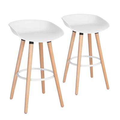 China EU Dropship Modern Bar ABS Plastic Seat With Wood Frame Restaurant Kitchen High Barstool Barstool Chairs Modern for sale