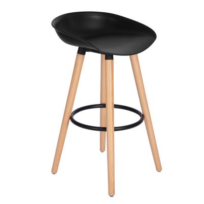 China Wholesale High Quality Modern Design Bar ABS Plastic Seat With Wooden Frame Restaurant Kitchen High Barstool Chairs Modern for sale