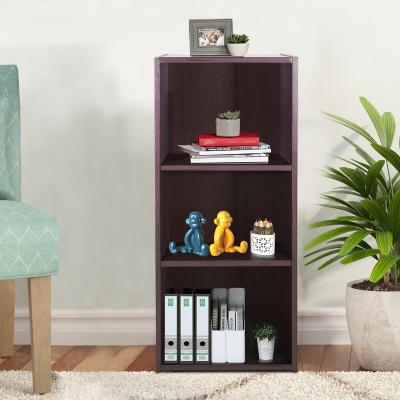 China 3 Tiers DROPSHIP OK US/CA Bookcase Wooden Open Shelf Home Office Living Shelf 3 Tiers for sale