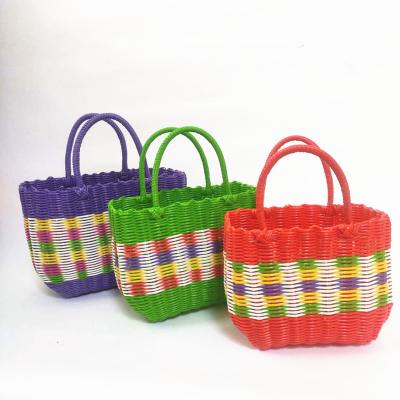 China Other Small Size Plastic Woven Storage Shopping Basket Vegetable Wholesale for sale