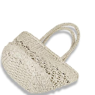 China Straw Handbags Wholesale Ladies Simple Fashion Large Capacity Pull Rope Design Shoulder Bags New 2022 for sale