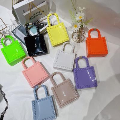 China Other Ladies Fashion PVC Shoulder Jelly Bags Mini Women Small Square Bag for sale