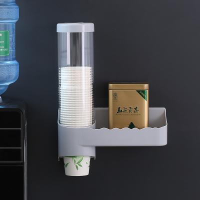 China Sustainable Disposable Household Water Dispenser Cup Holder Automatic Cup Holder Wall Mounted Paper Cup Storage Rack for sale