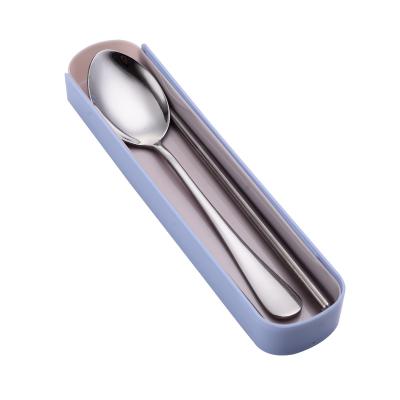 China Portable Travel Silverware Stainless Steel Flatware Set Camping Viable Tableware Utensils Flatware for sale