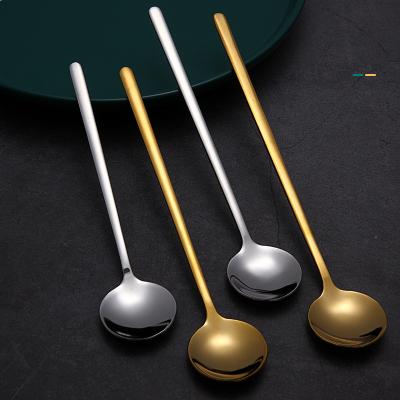 China Amazon Hot Selling 304 Stainless Steel Metal Metal Teaspoons Sustainable Gold Spoons Hotel Tea Spoon Spoons for sale