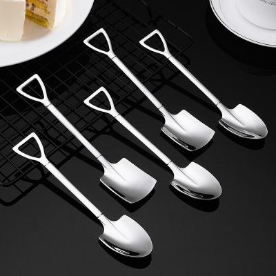 China Factory 304 Stainless Steel Scoop Mini Coffee Spoon Ice Cream Viable Creative Spoon for sale