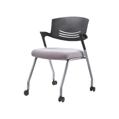 China Durable Foldable Chairs Folding Stackable Training Visitor Chairs Ergonomic Furniture Office Chair With Arm Inscription Table Mesh for sale