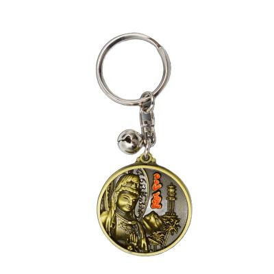 China Chinese custom metal coin holder key holder custom round mold key chain metal key chain sublimation blanksknitted round for sale