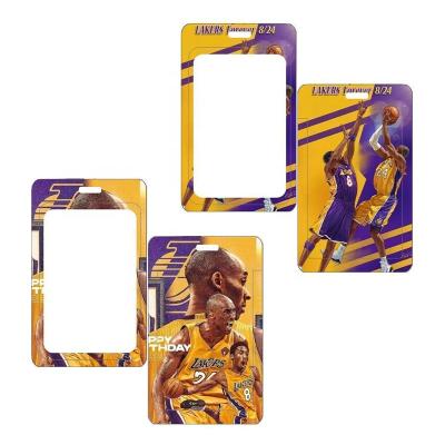 China Fashion 24 Names Plastic Sliding Kobe Card Holder Basketball Star Cover ID Name Tag Bus Badge Holders Promotional Gifts For Kids Fans for sale