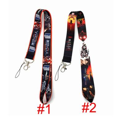 China Attack on Titan Silk Lanyard with Straps for ID Badge Keys String Wallet Cell Phone Keychains Anime Gifts Party Supplies Teens for sale