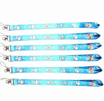 China Doraemon Cartoon Silk Neck Lanyards Card Cute Cell Phone Accessories Lanyards Keychains Gift For Kids Wholesale for sale