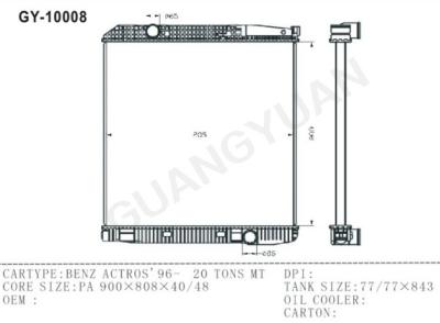 China Base de aluminio de enfriamiento de los radiadores del camión del reemplazo del motor para el Benz Kassbohrer en venta