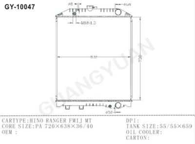 China Anti Corrosion Hino Truck Radiators Humidity Resistance With High Heat Conductivity for sale