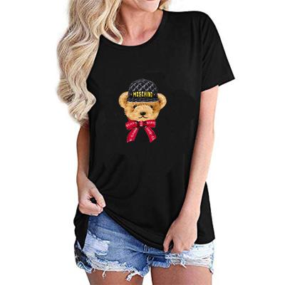 China Wholesale2021Summer Flashing New El Bear Crewneck Graphic Printing Short SleevetWomen T-shirt for sale