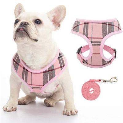 China Soft Control Padded Mesh Dog Harness Pet Puppy Red Comfort Padded Invest No Pull Plaid Custom Red Harness for sale