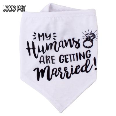 China Viable Custom White Triangle Letter Printed Dog Bandana Pet Accessory for sale