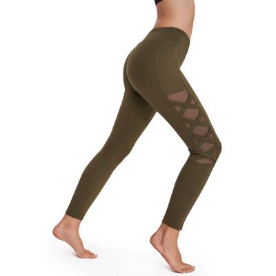 Chine Ensembles sans couture de séance d'entraînement de haut de taille de polyester de yoga de pantalon de vêtements de sport de femmes habillement de forme physique à vendre