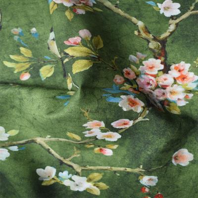 중국 Modern Polyester Cotton Fabrics Ramie Cotton Silk Printed Fabric 판매용