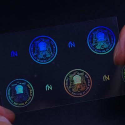 China Holographic custom logo PVC transparent card /id overlay hologram card /custom hologram sticker for sale