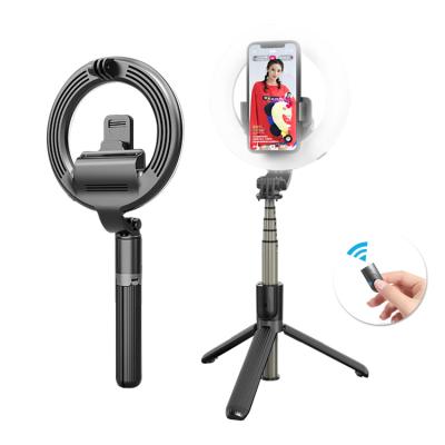 China 6 Inch Mini Wireless Selfie Stick Desktop Video Ring Light Self Ring Phone Fill Light LED for Live Stream /Makeup for sale