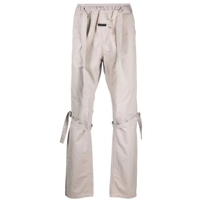 China OEM 2021 New Fashion Anti-pilling High Quality 100% Cotton Men Pants Belted Straight-Leg Trousers for sale