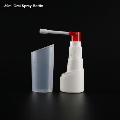 China Pilfer-proof Good Quality HDPE 30ml Plastic Oral Spray Bottle With Oral Spray Pump for sale