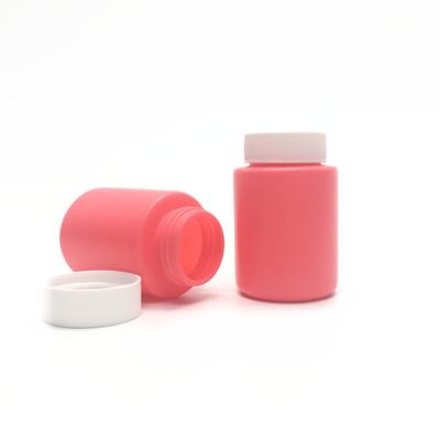 China Pharmaceutical Pink HDPE 80cc Tablet Cylinder PET Plastic Pill Bottle for sale