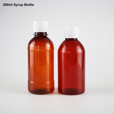 China Pharmaceutical 200ml PET Maple Syrup Bottle With Leak Proof Cap for sale