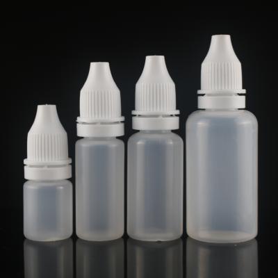 China Plastic Chemical 5m 10ml 15ml 30ml Squeeze Dropper Bottles With Mood Visible Cap for sale