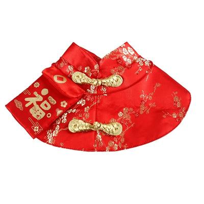 China Viable Chinese Traditional Festive Cat Christmas Shawl Cape Collar Products Pet Decorative Collar for sale