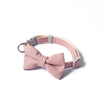 China Two Colors Viable Customized Luxury Waterproof Webbing Suitable For Outdoor Pet Houndstooth Pet Bow Tie Pet Supplies for sale