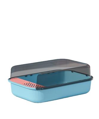 China 2023 Viable Cat Litter Box Eco Friendly Plastic Enclosed All Cover Basin For Cats Smell Proof Cat Litter Basin for sale