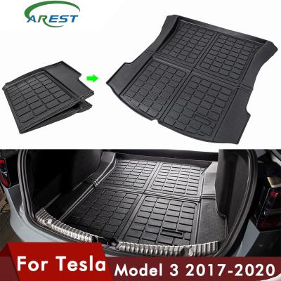 China Mats Protectors Mat For Tesla Model 3 Carest Model3 Customized Car Rear Trunk Storage Mat Cargo Tray Trunk Waterproof for sale