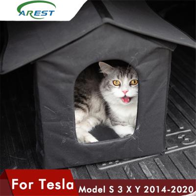 China LED Light New LED Light Kennel Travel Dog Car Trunk Cover Folding Box For Tesla Model 3 Pet Carriers Bag Carry For Cats Dogs For Model3 S X for sale