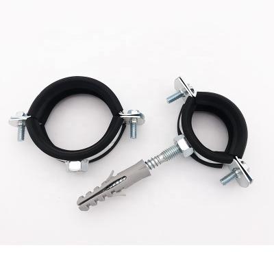 China Popular Connection Mount Steel Pipe Clamp With Rubber Line Clamps System Quick Connect Pipe Clamp M8 for sale