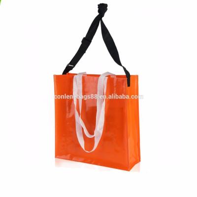 China Reusable Laminated PP Woven Bag Handled Shopping Bag Recyclable PP Woven Bag for sale