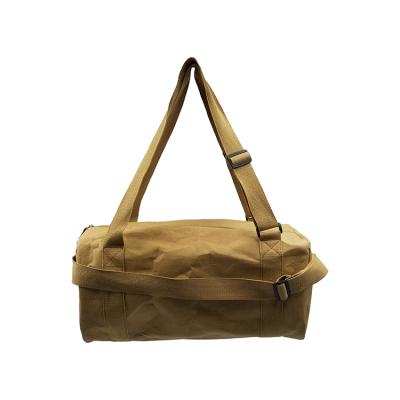 China Eco-Friendly/Waterproof Custom Logo Cross Body Waterproof Custom Kraft Paper Duffle Gym Bag Travel Bags Luggage for sale