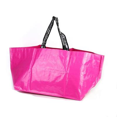 China Recyclable/durable/large capacity/popular fashionable style webbing handle pe strong bearing decorative bag for sale