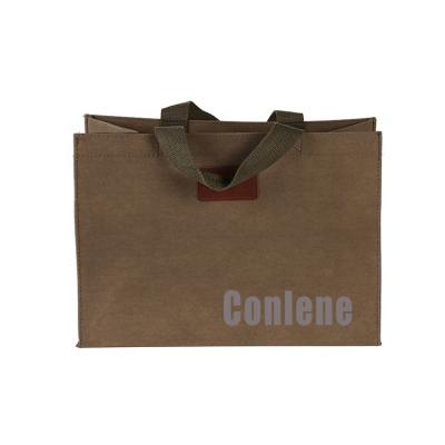 China Recyclable Custom Color Kraft Paper Flat Bag Handle Flat Pantone Kraft Paper Bag for sale