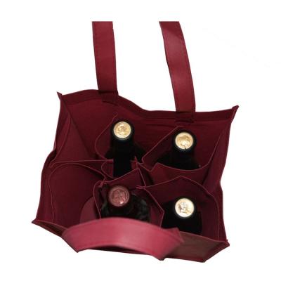 China Wholesale Eco Friendly Durable/Recyclable Heavy Duty Reusable Nonwoven Wine/Folding 6 Bottle Carrier Tote Bag for sale