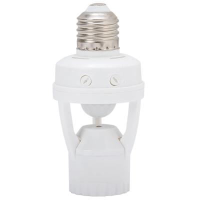 China E26 Pir sensor infrared motion sensor led night lamp holder base adjustment pir motion sensor switch light stand for sale