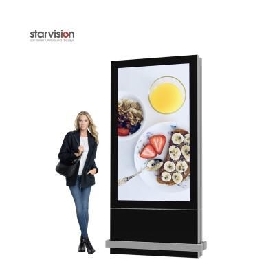 China Double Screen IP56 Outdoor Waterproof Interactive Digital Signage LCD Display Advertising Touch Screen Kiosk for sale