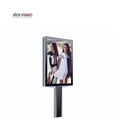 China Static / Aluminum Scrolling Pole Mount Frame / Solar Power Led Outdoor Backlit Scrolling Advertising Light Boxes for sale